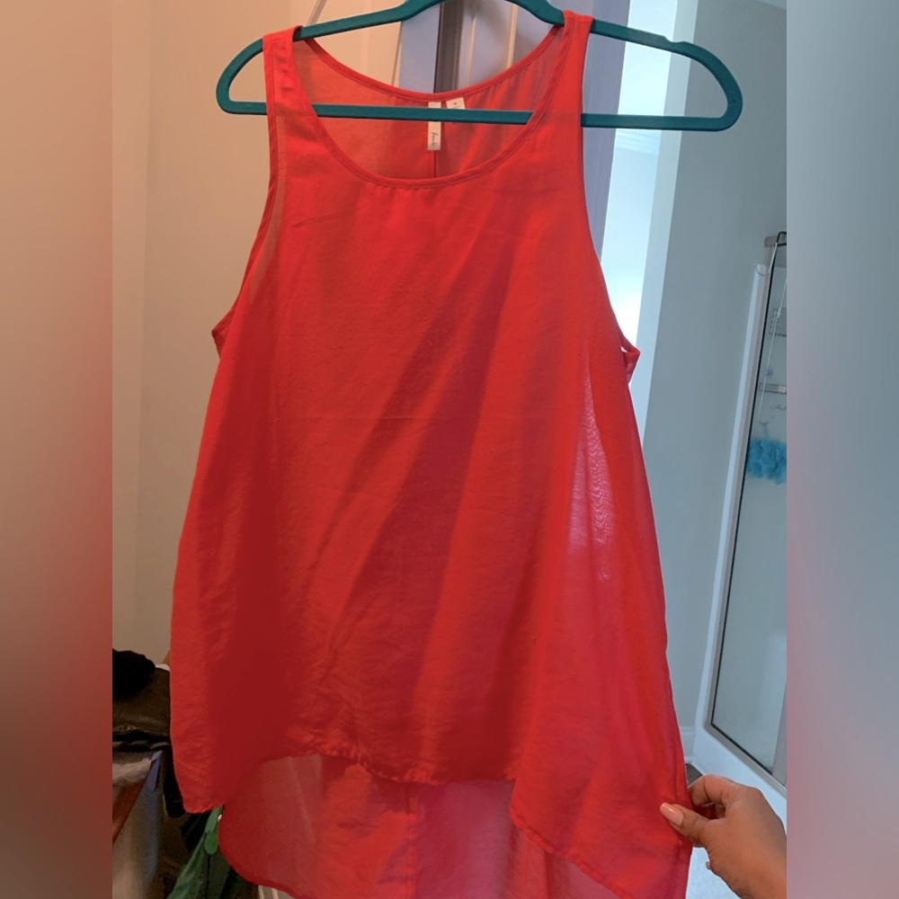 Pinkish orange long - high- low tank